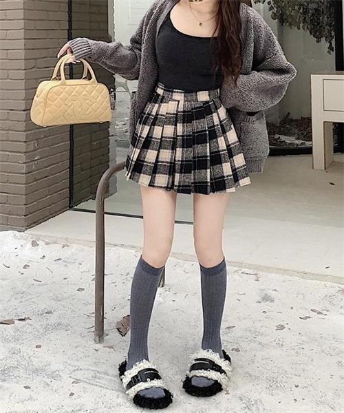 Desigual Maria Escoteチェック柄　プリーツ　ミニスカート M セール】Maria Escote チェック ミニスカート（スカート