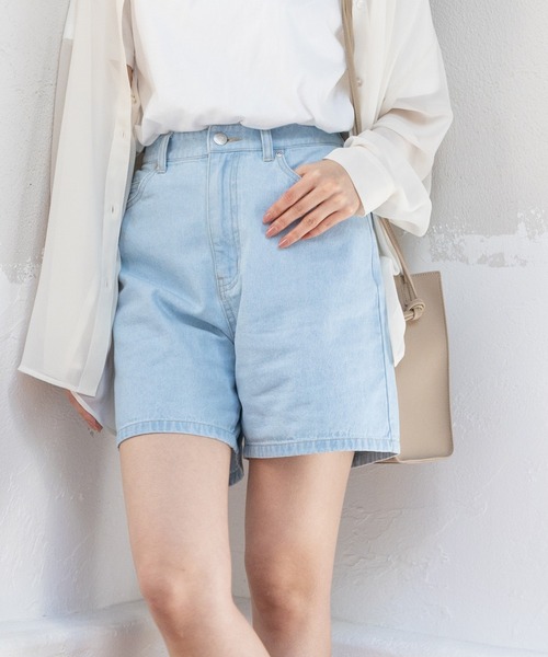 Honeys（ハニーズ）の「デニムショートパンツ（デニムパンツ・レディース・ホワイト/ブラック/インディゴブルー/ブルー/ライトブルー/ブルー系その他/グレー・SS/M/S/LL/L）」の7枚目の写真