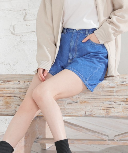 Honeys（ハニーズ）の「デニムショートパンツ（デニムパンツ・レディース・ホワイト/ブラック/インディゴブルー/ブルー/ライトブルー/ブルー系その他/グレー・SS/M/S/LL/L）」の6枚目の写真