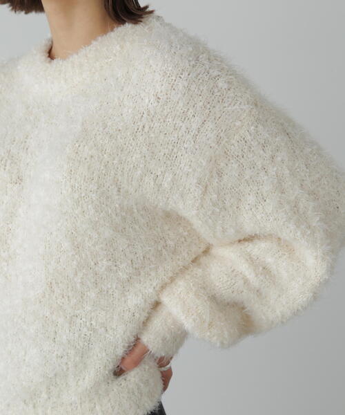 FREE'S MART(フリーズマート)の「ラメフェザーショート丈ニット(ニット/セーター・レディース・ホワイト/ピンク/グレー・FREE)」の14枚目の写真