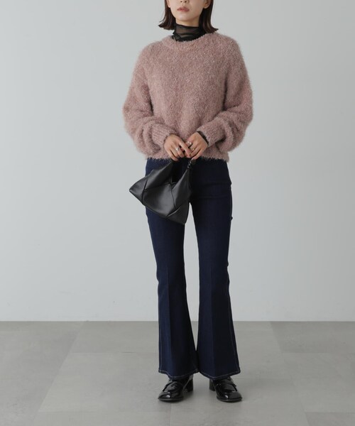 FREE'S MART(フリーズマート)の「ラメフェザーショート丈ニット(ニット/セーター・レディース・ホワイト/ピンク/グレー・FREE)」の9枚目の写真