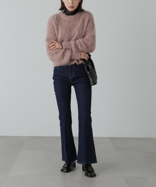 FREE'S MART(フリーズマート)の「ラメフェザーショート丈ニット(ニット/セーター・レディース・ホワイト/ピンク/グレー・FREE)」の8枚目の写真