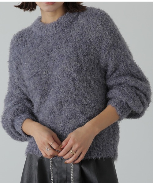 FREE'S MART(フリーズマート)の「ラメフェザーショート丈ニット(ニット/セーター・レディース・ホワイト/ピンク/グレー・FREE)」の1枚目の写真