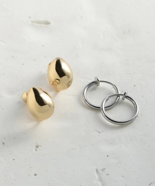 GOLDY(ゴールディ)の「【GOLDY】メタル ドロップ & ナノ フープ セット イヤリング / 2210907(イヤリング・レディース・マルチ/シルバー/ゴールド・FREE)」の6枚目の写真