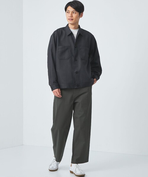 green label relaxing（グリーンレーベルリラクシング）の「ダブル パッチポケット シャツ ブルゾン（シャツ/ブラウス・メンズ・ダークグレー/オフホワイト・S/M/L/XL）」の5枚目の写真