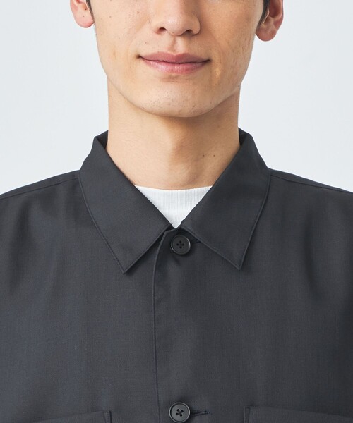 green label relaxing（グリーンレーベルリラクシング）の「ダブル パッチポケット シャツ ブルゾン（シャツ/ブラウス・メンズ・ダークグレー/オフホワイト・S/M/L/XL）」の10枚目の写真