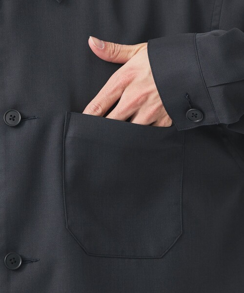 green label relaxing（グリーンレーベルリラクシング）の「ダブル パッチポケット シャツ ブルゾン（シャツ/ブラウス・メンズ・ダークグレー/オフホワイト・S/M/L/XL）」の13枚目の写真