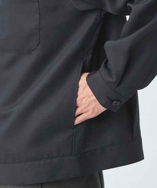 green label relaxing（グリーンレーベルリラクシング）の「ダブル パッチポケット シャツ ブルゾン（シャツ/ブラウス・メンズ・ダークグレー/オフホワイト・S/M/L/XL）」の14枚目の写真