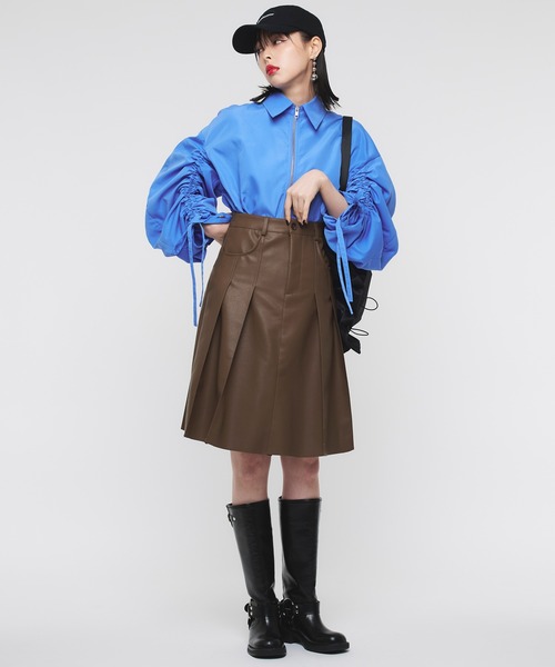 Narcissus(ナルシス)の「【SINN】Narcissusオリジナル ジップシャーリングブラウス(シャツ/ブラウス・レディース・ホワイト/ブルー・FREE)」の12枚目の写真