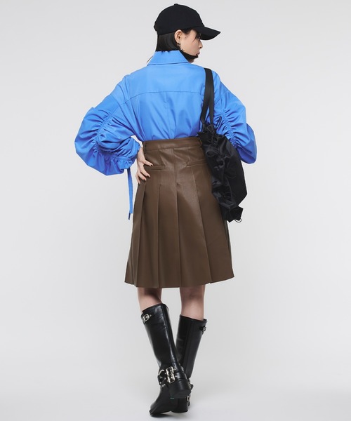Narcissus(ナルシス)の「【SINN】Narcissusオリジナル ジップシャーリングブラウス(シャツ/ブラウス・レディース・ホワイト/ブルー・FREE)」の13枚目の写真