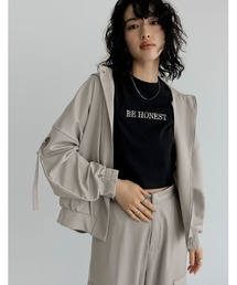 Re:EDIT | [2024SS COLLECTION]サテンフーディージップブルゾン(ブルゾン)