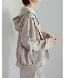 [2024SS COLLECTION]サテンフーディージップブルゾン