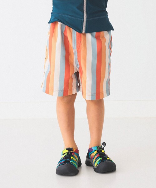 B:MING by BEAMS（ビーミングバイビームス）の「B:MING by BEAMS / ストライプ スイム ショーツ（100～140cm）（水着・キッズ・オレンジ/グリーン・100/110/120/130/140）」の3枚目の写真