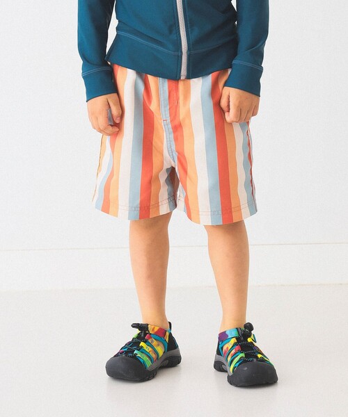 B:MING by BEAMS（ビーミングバイビームス）の「B:MING by BEAMS / ストライプ スイム ショーツ（100～140cm）（水着・キッズ・オレンジ/グリーン・100/110/120/130/140）」の4枚目の写真