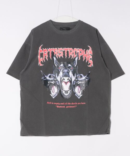 JUGLANS(ユグランス)の「【RINGS】ドーベルマンピグメントTEE(Tシャツ/カットソー・メンズ・グレー/パープル/ブラック・M/L)」の2枚目の写真