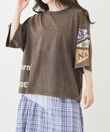 CUBE SUGAR（キューブシュガー）の「パウダー加工カットソー7分袖ラグランビッグTシャツ（Tシャツ/カットソー）」