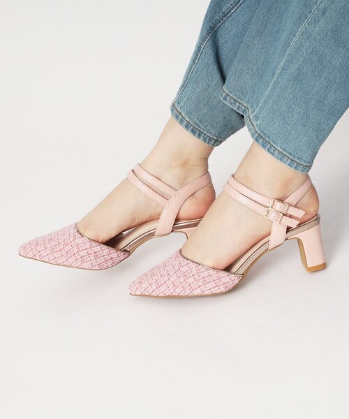 ESPERANZA(エスペランサ)の「アンクルストラップ付ツイードセパレートパンプス 24SS(パンプス・レディース・ホワイト系3/ブラック系2/ベージュ系2/ピンク系7・M/L/LL/S)」の14枚目の写真