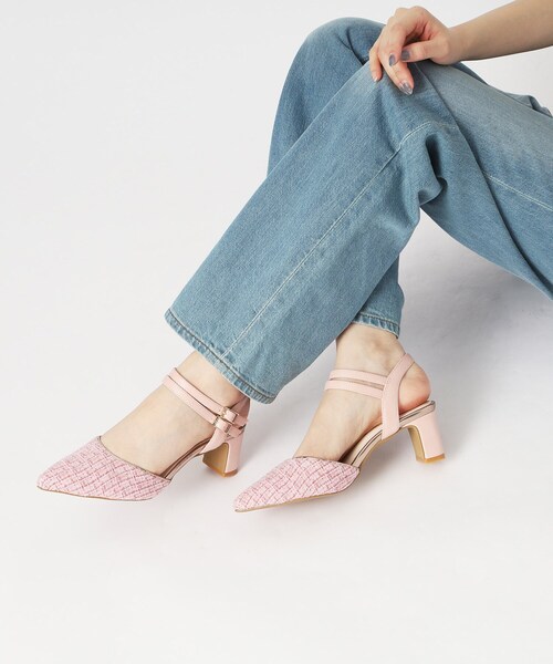 ESPERANZA(エスペランサ)の「アンクルストラップ付ツイードセパレートパンプス 24SS(パンプス・レディース・ホワイト系3/ブラック系2/ベージュ系2/ピンク系7・M/L/LL/S)」の17枚目の写真