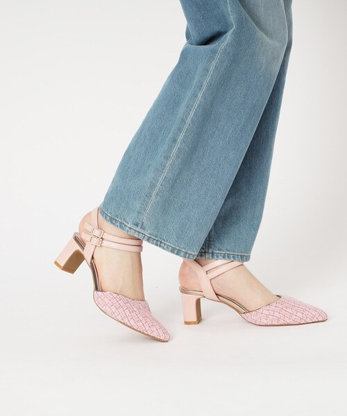 ESPERANZA(エスペランサ)の「アンクルストラップ付ツイードセパレートパンプス 24SS(パンプス・レディース・ホワイト系3/ブラック系2/ベージュ系2/ピンク系7・M/L/LL/S)」の18枚目の写真
