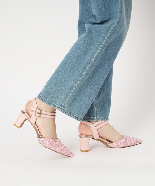 ESPERANZA(エスペランサ)の「アンクルストラップ付ツイードセパレートパンプス 24SS(パンプス・レディース・ホワイト系3/ブラック系2/ベージュ系2/ピンク系7・M/L/LL/S)」の19枚目の写真