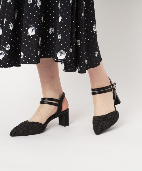ESPERANZA(エスペランサ)の「アンクルストラップ付ツイードセパレートパンプス 24SS(パンプス・レディース・ホワイト系3/ブラック系2/ベージュ系2/ピンク系7・M/L/LL/S)」の22枚目の写真