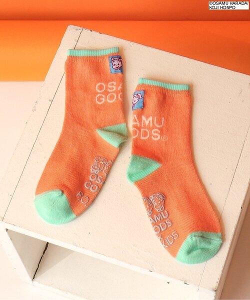 OSAMU GOODS(オサムグッズ)の「OSAMU GOODSコラボソックス(ソックス/靴下・キッズ・カーキ/オフホワイト/オレンジ・15 /18/21/24)」の3枚目の写真