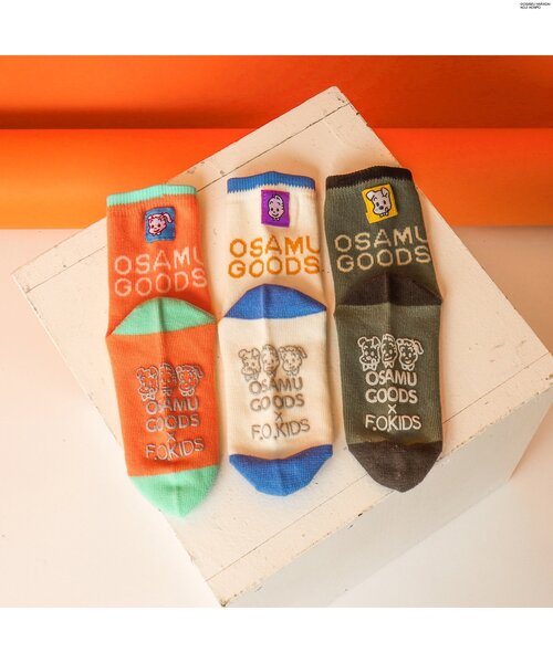 OSAMU GOODS(オサムグッズ)の「OSAMU GOODSコラボソックス(ソックス/靴下・キッズ・カーキ/オフホワイト/オレンジ・15 /18/21/24)」の5枚目の写真
