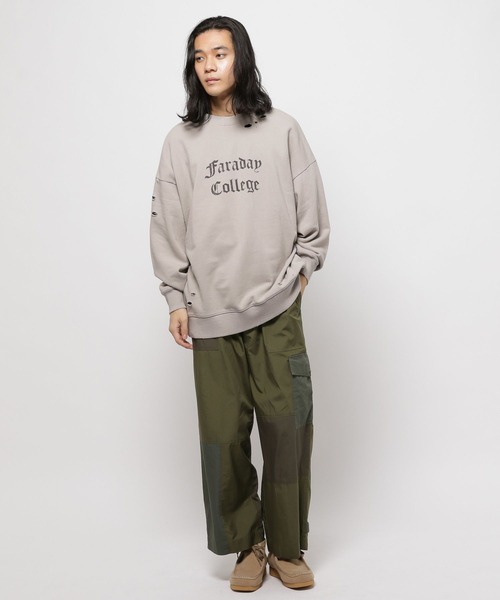 niko and...（ニコアンド）の「裏毛ダメージプルオーバー（スウェット・メンズ・スモーク/サックスブルー/チャコール・LARGE/MEDIUM）」の5枚目の写真