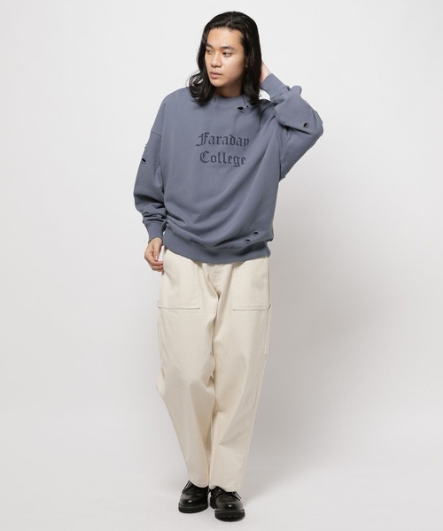 niko and...（ニコアンド）の「裏毛ダメージプルオーバー（スウェット・メンズ・スモーク/サックスブルー/チャコール・LARGE/MEDIUM）」の10枚目の写真