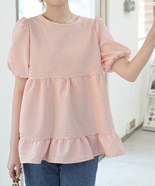 Miniministore(ミニミニストア)の「フレアトップスボリュームス袖 ブラウス夏(シャツ/ブラウス・レディース・ピンク/ホワイト/ブルー/ブラック・L/M)」の11枚目の写真