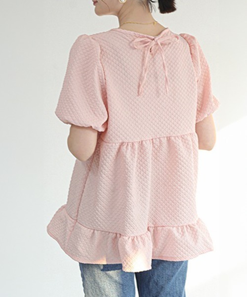 Miniministore(ミニミニストア)の「フレアトップスボリュームス袖 ブラウス夏(シャツ/ブラウス・レディース・ピンク/ホワイト/ブルー/ブラック・L/M)」の12枚目の写真