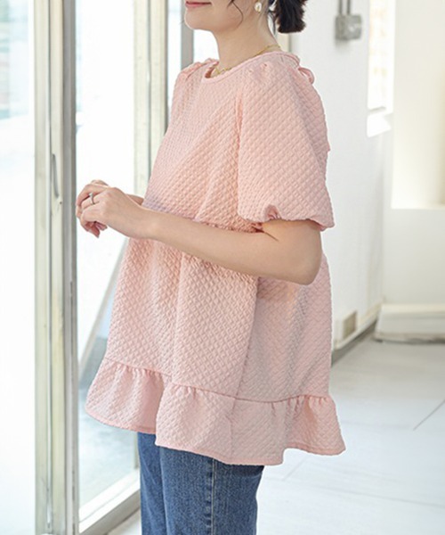 Miniministore(ミニミニストア)の「フレアトップスボリュームス袖 ブラウス夏(シャツ/ブラウス・レディース・ピンク/ホワイト/ブルー/ブラック・L/M)」の13枚目の写真
