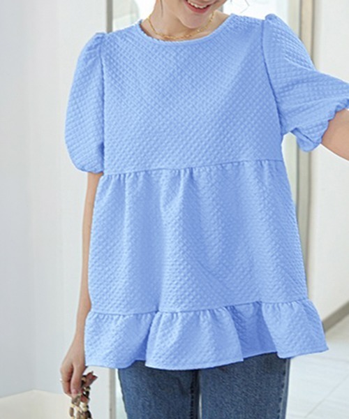 Miniministore(ミニミニストア)の「フレアトップスボリュームス袖 ブラウス夏(シャツ/ブラウス・レディース・ピンク/ホワイト/ブルー/ブラック・L/M)」の15枚目の写真