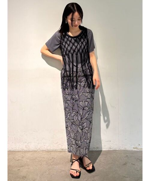 LAGUNAMOON(ラグナムーン)の「フラワージャガードナロースカート(スカート・レディース・ブラック/ネイビー・MEDIUM/SMALL)」の21枚目の写真