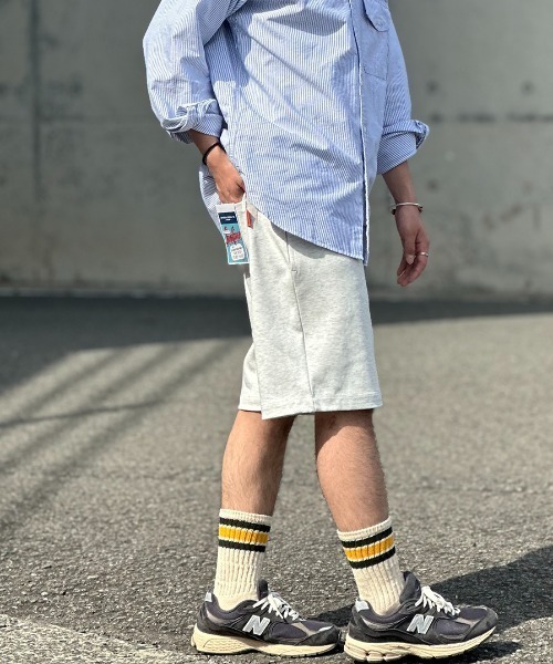 UNIVERSAL OVERALL（ユニバーサルオーバーオール）の「【FINEBOYS 6月号掲載】[UNIVERSAL OVERALL/ユニバーサルオーバーオール] 別注 ポンチイージーショートパンツ（その他パンツ・レディース・ブルー/グレー/ブラック・L/M）」の13枚目の写真