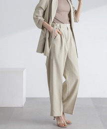 NANO universe（ナノユニバース）の「リネンライクベルトディティールパンツ（セットアップ可）（その他パンツ）」