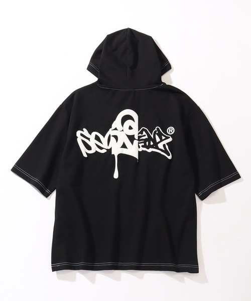 SEQUENZ（シークエンズ）の「【SEQUENZ/シークエンズ】C＆P LOGO H/S HOODED JERSEY / 半袖プルパーカー（パーカー・メンズ・アッシュグレー/ダークブラウン/ブラック/ネイビー・XL/L/M/S）」の5枚目の写真