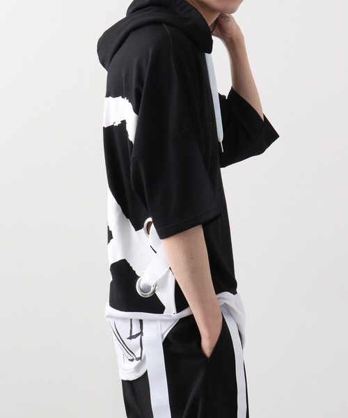 RE730（アールイーセブンサーティー）の「Lace-up dolman T-shirt hoodie / レースアップドルマンTシャツパーカー unisex（パーカー・メンズ・ホワイト/ブラック・XL/M/L）」の17枚目の写真