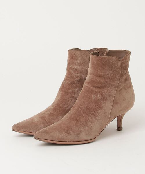 【関税込】GIANVITO ROSSI スエード加工 ショートブーツ Gianvito Rossi ジャンヴィトロッシ スエード ショートブーツ