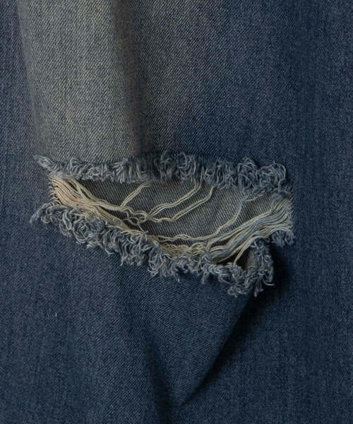 Figments（フィグメンツ）の「ワイドバギーダメージデニムパンツ（デニムパンツ・レディース・ライトインディゴブルー・FREE）」の7枚目の写真