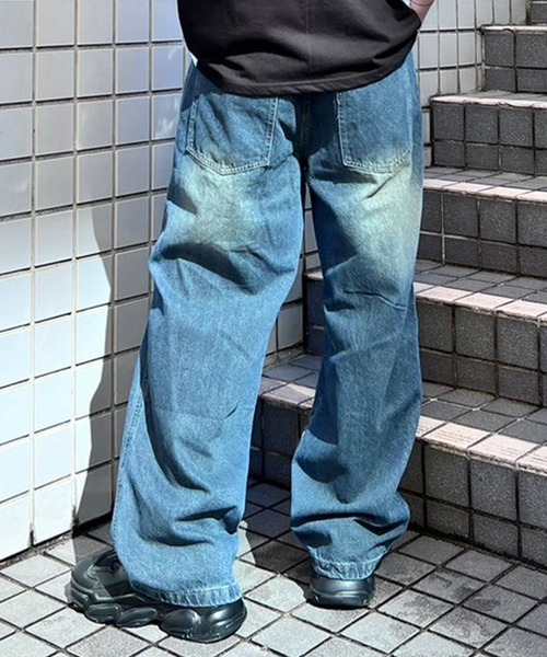 Figments（フィグメンツ）の「ワイドバギーダメージデニムパンツ（デニムパンツ・レディース・ライトインディゴブルー・FREE）」の12枚目の写真