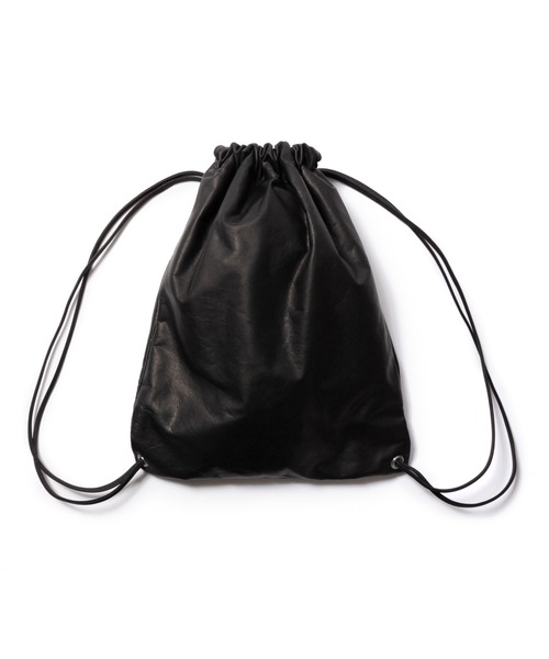 MR.OLIVE（ミスターオリーブ）の「MR.OLIVE/ミスターオリーブ WATER PROOF LIGHT LEATHER / KNAPSACK ナップサック（バックパック/リュック・メンズ・ブラック・FREE）」の2枚目の写真