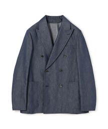 コットンリネンデニム ダブルブレステッド6Bジャケット