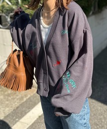 mi via loca | ワッフル刺繍ボリュームスリーブカーディガン(カーディガン/ボレロ)