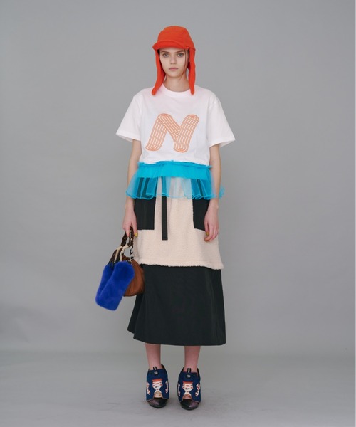 NON TOKYO(ノントーキョー)の「NON TOKYO/ノントーキョー/プリントショート丈Tシャツ(N)(Tシャツ/カットソー・レディース・ブラック/ホワイト/グリーン・1/2)」の4枚目の写真