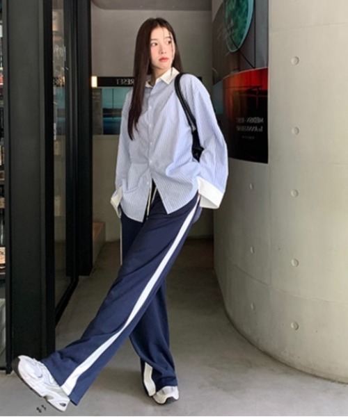LADY LIKE（レディライク）の「マルチストライプクレリックシャツ（シャツ/ブラウス・レディース・ブルー・M）」の11枚目の写真