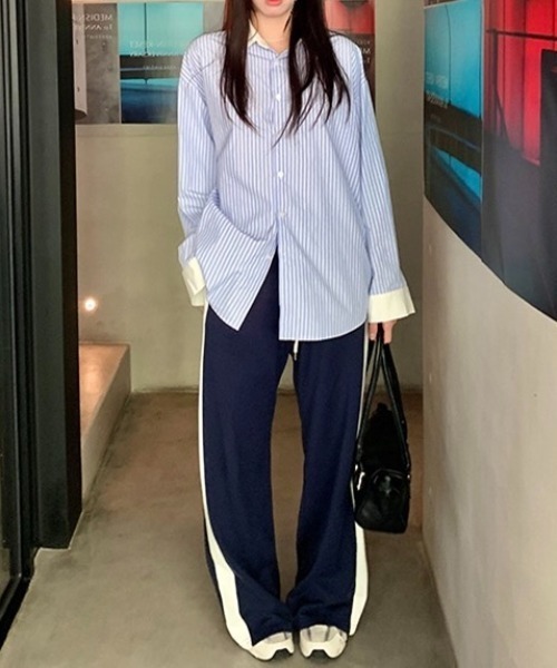 LADY LIKE（レディライク）の「マルチストライプクレリックシャツ（シャツ/ブラウス・レディース・ブルー・M）」の13枚目の写真