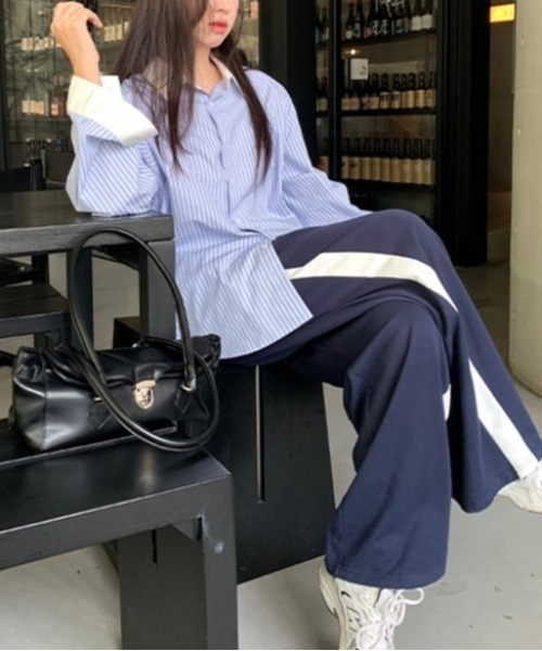 LADY LIKE（レディライク）の「マルチストライプクレリックシャツ（シャツ/ブラウス・レディース・ブルー・M）」の16枚目の写真