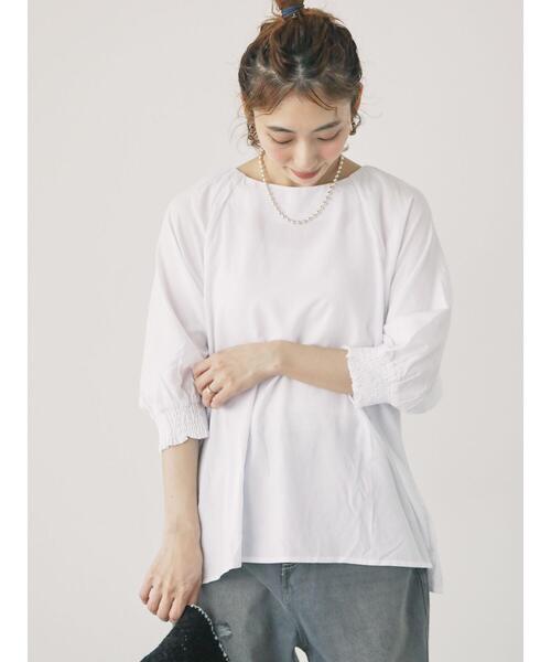 Lugnoncure（ルノンキュール）の「袖口シャーリングアソートブラウス（シャツ/ブラウス・レディース・オフホワイト/ブラック/キナリ/ネイビー/ホワイト・F）」の3枚目の写真