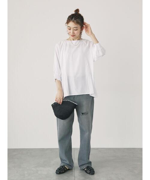 Lugnoncure（ルノンキュール）の「袖口シャーリングアソートブラウス（シャツ/ブラウス・レディース・オフホワイト/ブラック/キナリ/ネイビー/ホワイト・F）」の12枚目の写真